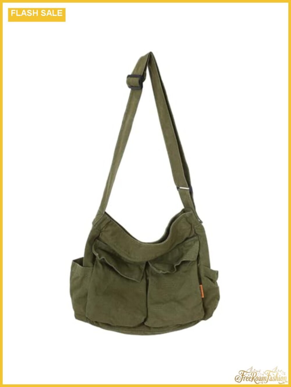 Canvas Messenger Bag Large Hobo Crossbody Shoulder Tote with Multiple Pockets